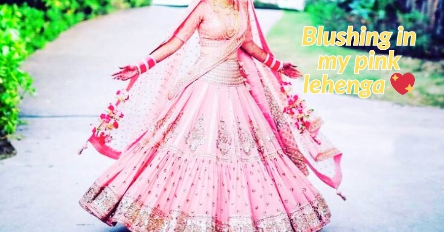 Pink Lehenga Captions